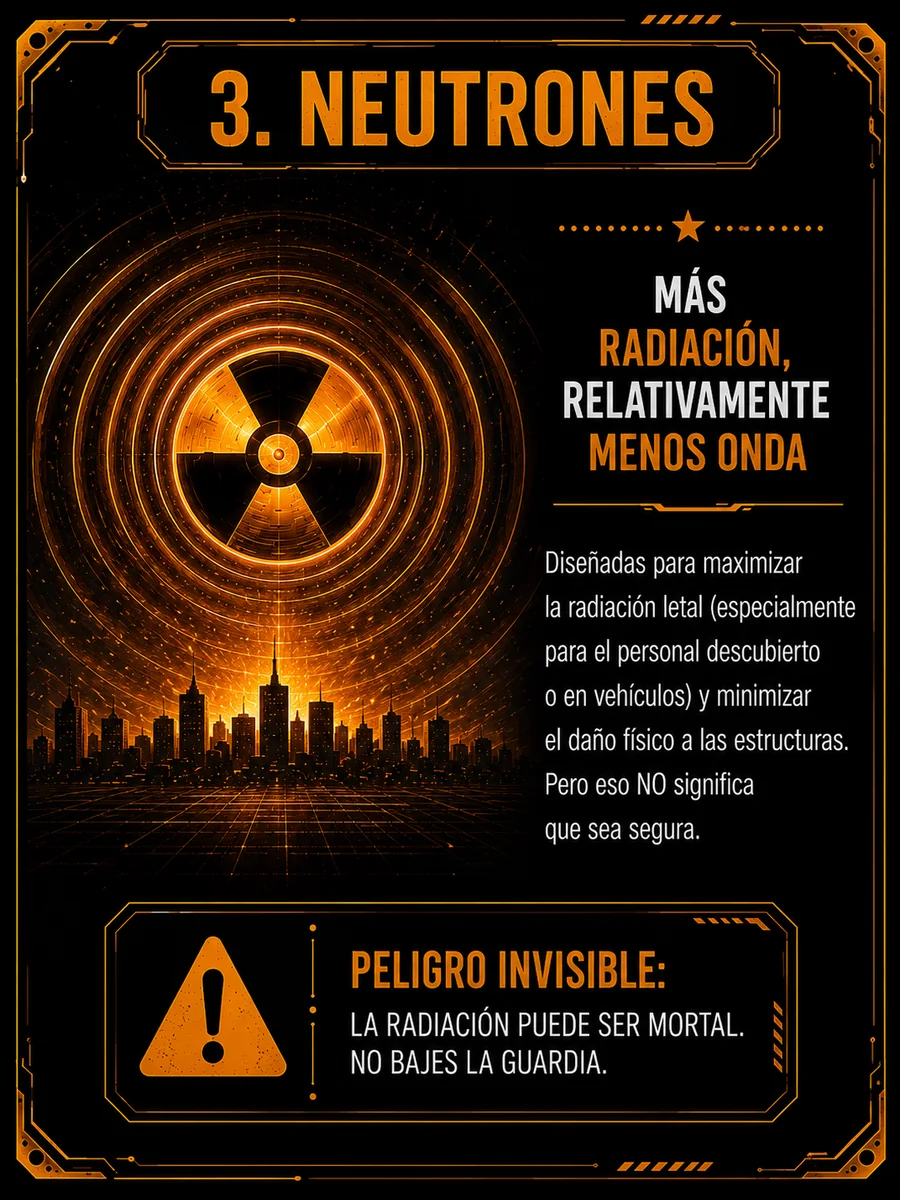 Bomba de neutrones: más radiación, menos onda